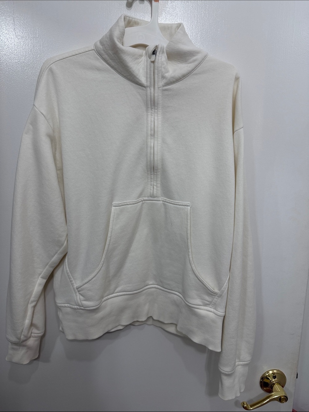 Zella Cream Half-Zip Pullover Sweatshirt